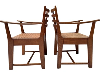 Two Modernist Art Deco Armchairs by Bas van Pelt for My Home, 1930s